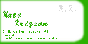mate krizsan business card