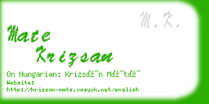 mate krizsan business card